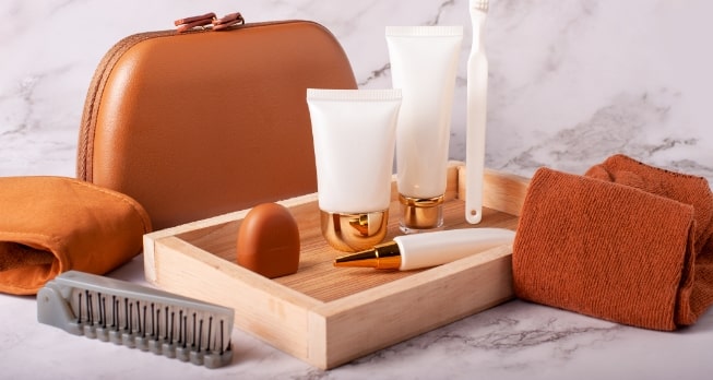 Luxus in der Business Class - Beispiel eines Amenity Kits der Business Class