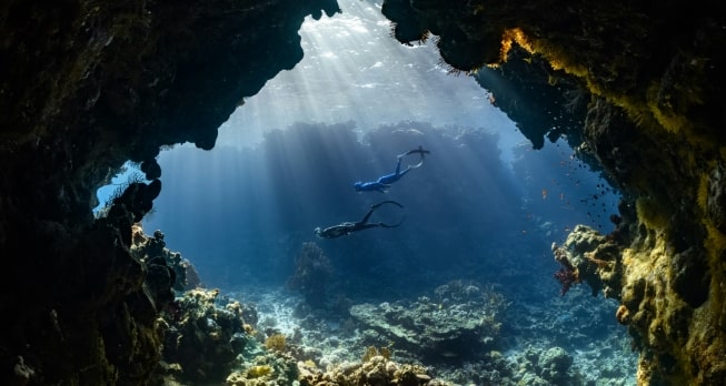 Tauchen im türkisfarbenen Wasser von Cancun