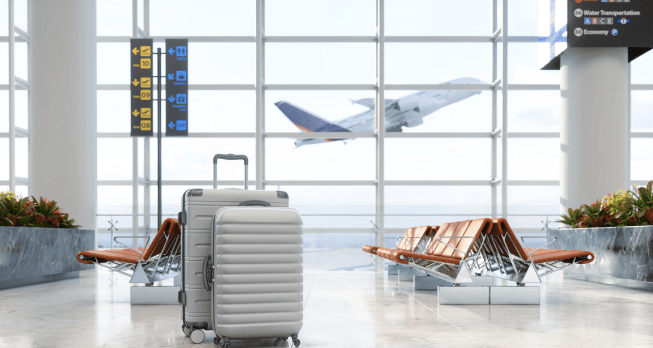 Luxus in der Business Class Lounge - Eine Frau trinkt ein Heißgetränk in deinem bequemen Sessel